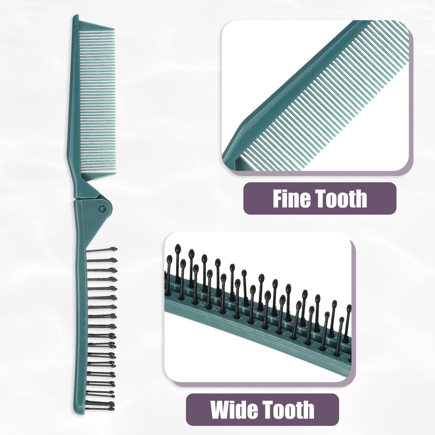 VOCOSTE Folding Hair Comb, Travel Portable Folding Mini Hair Comb, Green