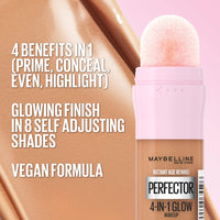 Maybelline New York Instant Anti Age Rewind Perfector, 4-In-1 Primer, Concealer, Highlighter, Self-Adjusting Shades, Evens Skin Tone with a Glow Finish, Shade: 1.5 Light Medium