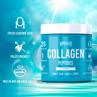 Warrior Collagen Peptides - Collagen Powder - 180g - Made from Premium Bovine Hydrolysed Collagen - to Promote Healthy Skin, Hair, Nails, and Joints (Unflavoured)