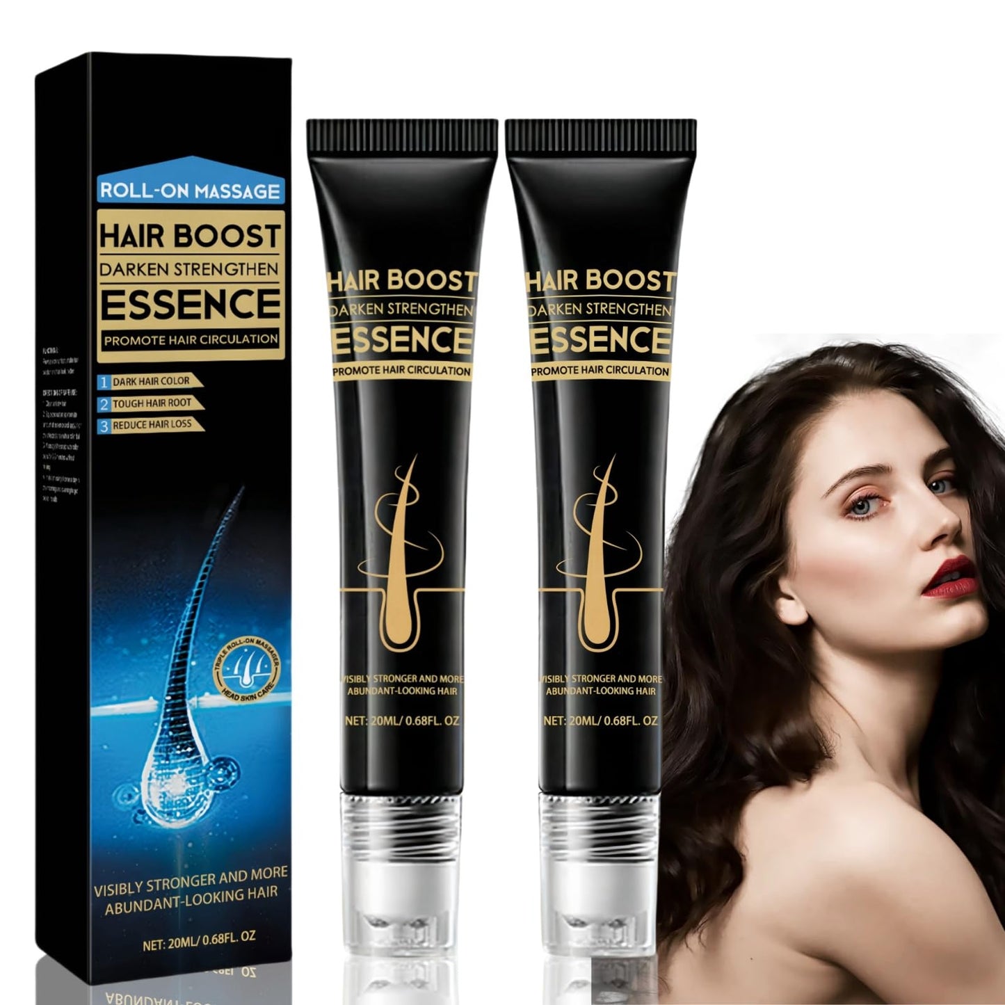 SingHao 2Pcs Hair Growth Roll-On Massage Essence,Anti H/air Loss Serum,Hair Regrowth Treatment,Hair G/rowth Se/rum Roll On,Roller Ball Ha/ir Care Oil,Hair Treatment for Hai/r Loss,Hair Serum for Hair Growth