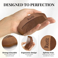 Wooden Labour Comb by RustiK, Natural Pain Relief, Splinter Free Pear Wood, Acupressure, Can be used with Birthing, Labor, Anxiety, adhd, Autism or Pain/Stress Situations. Squeeze/Fidget.
