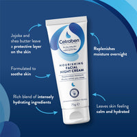 Oilatum Cetraben Nourishing Facial Night Cream, For Dry Sensitive and Eczema Prone Skin, Dermatologically Tested, Daily Moisturising Application, 1 x 75g