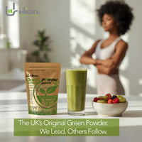 Hion Super Greens Powder | 11 Superfoods incl. Wheatgrass, Spirulina, Chlorella & Green Tea | Energy, Gut & Immune Support | No Fillers | Vegan & Gluten-Free | 60 Servings | Award-Winning & UK Made