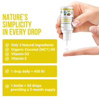 ivvion Ivvion Organic Vegan 400IU, Vitamin D3, 60 Drops – Baby Drop for Infants & Toddlers | USDA Organic, Non-GMO, Plant-Based, No Additives or Preservatives, All Natural, Made in UK – Pack of 2