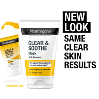 Neutrogena Clear and Soothe Clay Mask (1x 50ml), Gently Cleansing and Calming Face Mask for Spot-prone and Sensitive Skin, Formulated with Turmeric