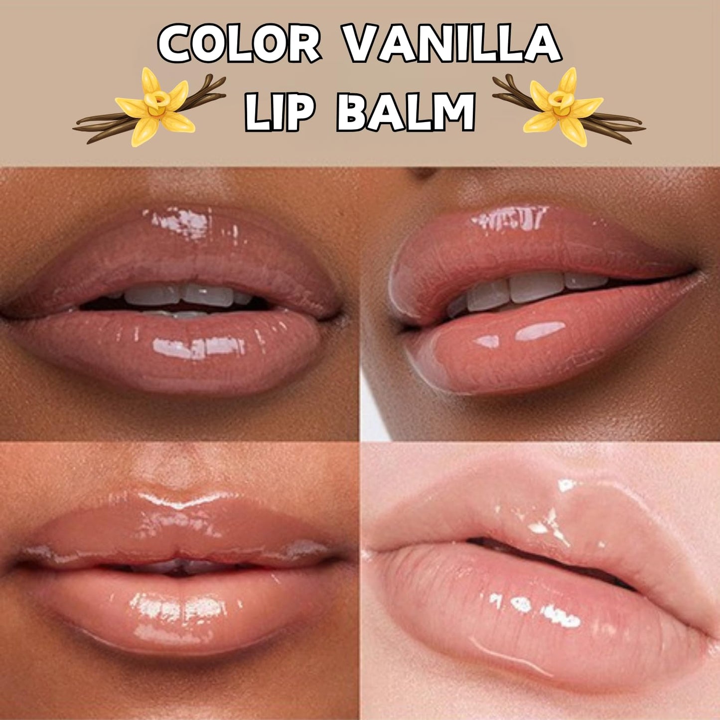 Summer Special Lip Balm Butter, Lip Balm for Moisturizing & Nourishing, Long Lasting Hydrating Lip Gloss, Non Greasy Lip Oil, Smoothes Dry Lips, Easy to carry, Color Vanilla, 15g