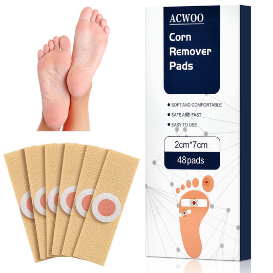 ACWOO Corn Remover Pads, 48Pcs Foot Corn Remover Patch, Wart Remover Cushions Corn Pads for Relief Corn Pain and Foot Care, Corn Removal Plasters with Hole for Feet, Hand, Toe