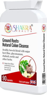 SH SHAKRA HEALTH Ground Roots: Natural Colon Cleanse. Strong Colonic Flush Herbal Blend for Deep Bowel, Gut Health, Intestinal Congestion, Constipation & Support | Shakra Health
