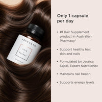 JSHealth Vitamins Hair and Energy Formula, Hair Growth Supplement for Women and Men, Zinc and Iodine Capsules for Healthy Growth, Hair Loss Support, 30 Capsules