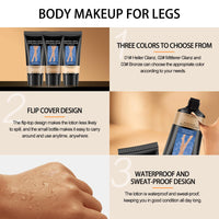 FOCUSUN Leg Makeup Waterproof No Transfer, Leg Make Up to Cover Veins, Concealer Full Coverage, Body Concealer, Tattoo Cover Up Makeup, Even Skin Tone, Easy Application(03 Brown Color,40ml)