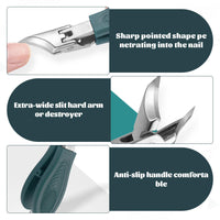 Miiqxx Wide Jaw Slanted Nail Clippers 3 Set of Eagle Beak Nail Clip pers Angled Nail Clipp ers Eagle Beak Beveled Nail Clippers Wide Jaw Opening Anti-Splash Slanted Nail Clipper for Thick Nails, Ingrown Care
