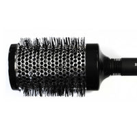 Head Jog Heat Retainer Brush. Black & Silver Styling Round Hairbrush With Metal Barrel For Fast Drying. Round Vent Brush Comb For Styling, Blow Drying, Straightening & Curling. (4 Brush Set)