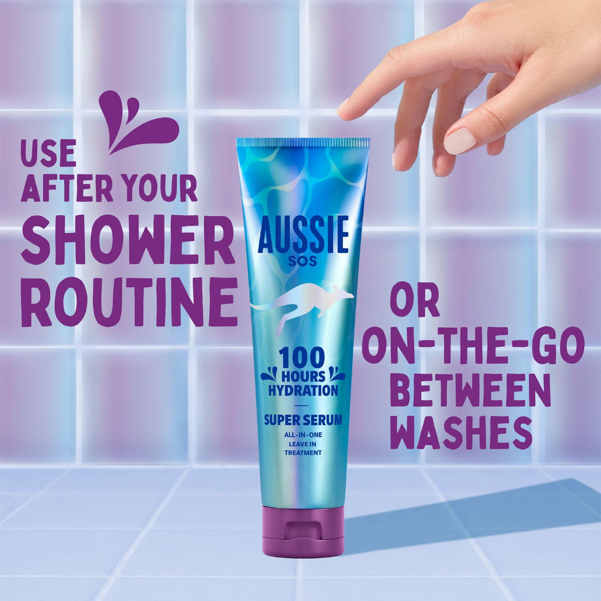 Aussie Super Serum Leave-in Conditioner Hair Serum Treatment, for Dry, Damaged Hair. 100 Hours of Hydration, Smooth, Soften, Detangle, Prevent Split Ends and Boost Shine, 160ml
