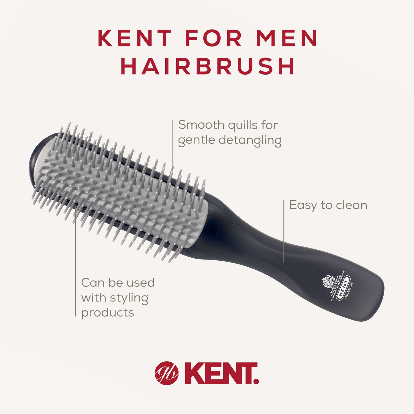 KENT Kent for Men Range Half Radial for Thick/Long Hair