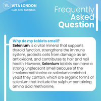 VL Vita London Biotin Hair Growth for Women & Men 10,000ug | Hail, Skin and Nails Vitamins Growth Complex with Zinc & Selenium & Rosemary | 120 Biotin Tablets (not Gummies, Capsules or serum) | Vegan, UK Made