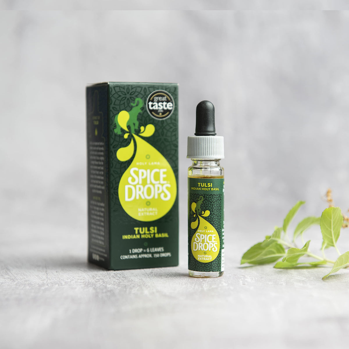 Holy Lama Naturals Holy Lama Spice Drops Tulsi Extract - Great Taste Award. Natural Cooking Ingredient. Savoury, Thai, Asian, Salad Recipes 1 x 5ml Bottle