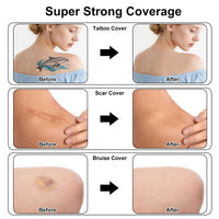 Lyreh 8pcs Tattoo Cover Sticker, 5.12x3.35in Waterproof Patch Sweat-Proof Invisible Ultra-Thin Second Skin Tattoo Cover Up Tape Concealer Sticker for Covering Scar and Birthmarks(Skin Color)