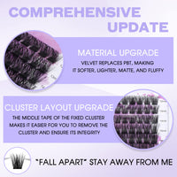 WENDY LASHES Individual Lashes D Curl Cluster Lashes FD18/B 0.07mm 12-16mm Mixed DIY Lash Extensions Wide Stem Individual Eyelash Clusters Reusable Soft and Wispy Clusters Eyelash Extensions(FD18+B-D-MIX12-16)