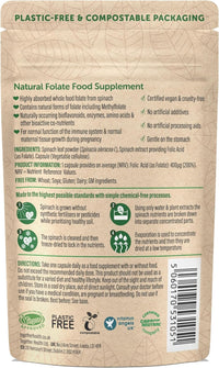 Folate from Spinach | Natural Alternative to Folic Acid | 400 mcg | Contains 5-MTHF | Vegan | Made in The UK | 30 Capsules | Together Health