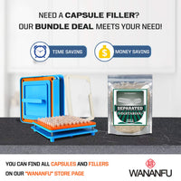 wananfu WANANFU Separated Empty Capsules Size 0 Vegetarian (1000 Count), Compatible with Capsule Filling Machine 0