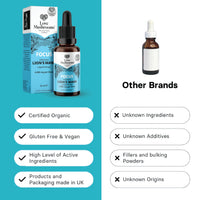 Love Mushrooms - Organic Lions Mane Supplement - 4000mg per 1 ml - Liquid Drops for Focus and Memory Support - Vegan and Made in The UK - Mushroom Drops with Sweet Taste - 30ml