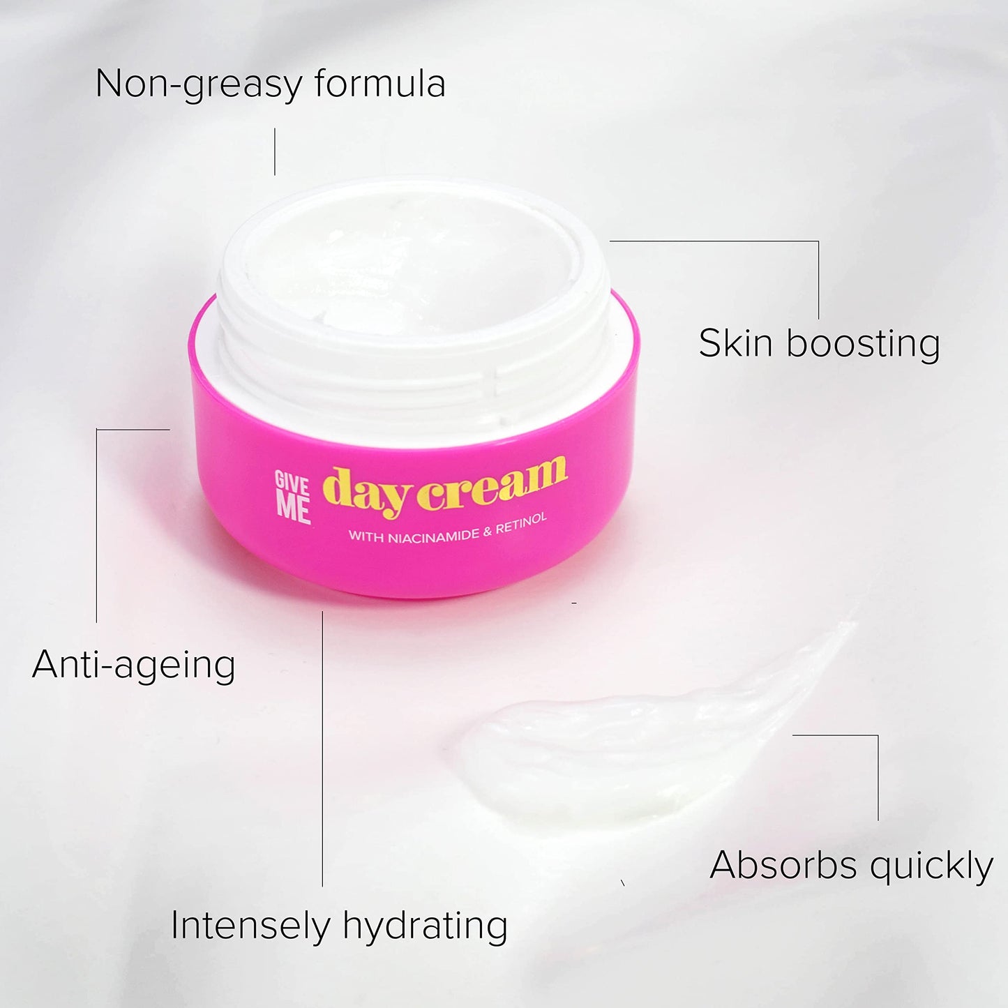 Give Me Anti-Ageing Day Cream 50 ml - Lightweight Whipped Gel-Like Formula, Non-Greasy Luxurious Hydration, Paraben-Free - Made with Skin-Plumping Retinol, Repairing Niacinamide, & Vitamin E
