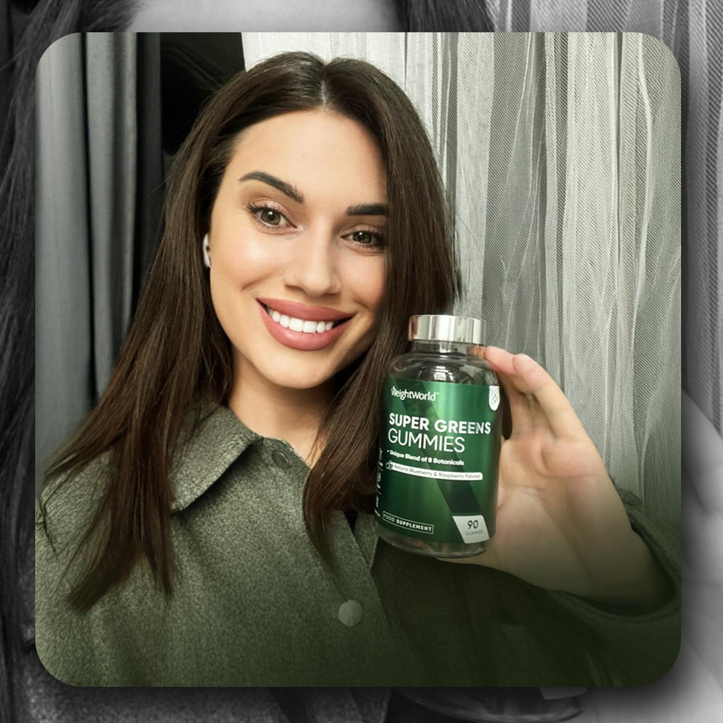 WeightWorld Super Green Gummies | 90 Vegan Multivitamin Gummies | Blend of 8 Botanicals | with Vitamin B12, B3, B6, B5 & Folic Acid | Added 1.5mg Zinc | Gluten-Free Greens Supplement
