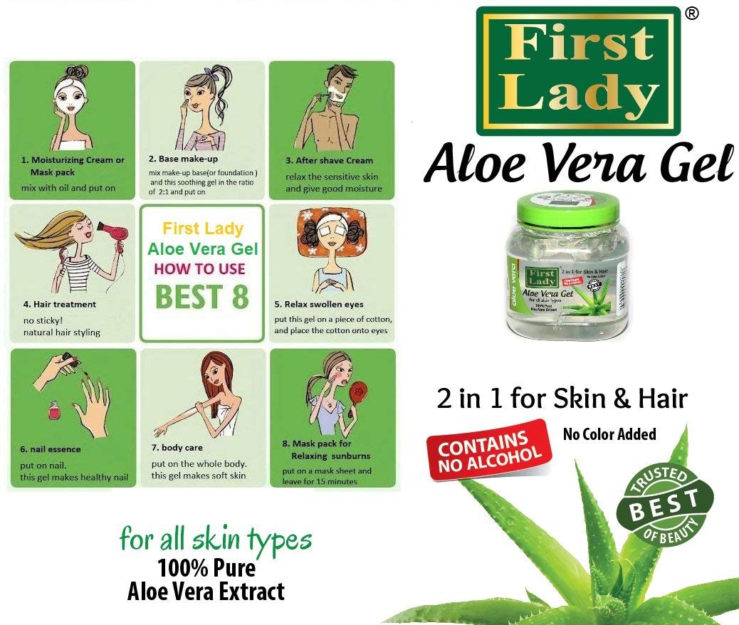 FIRST LADY First Lady Aloe Vera Gel 500ml - Aloevera Extracts - For Skin & Hair