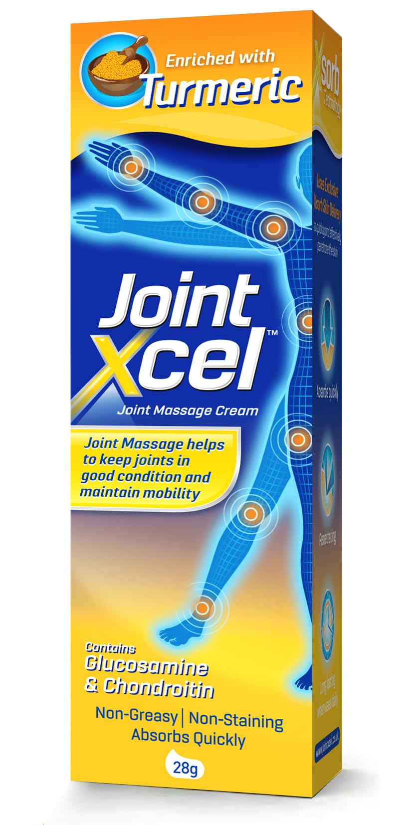 JointXcel® Joint Massage Cream enriched with Turmeric 28g