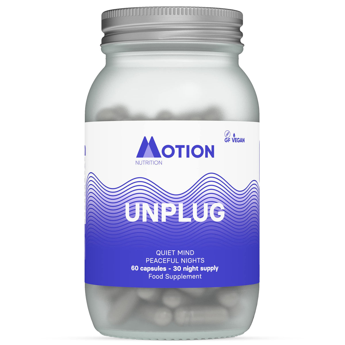 Motion Nutrition Unplug Night Time Nootropic (60 Capsules) | Award Winning Natural Sleep Aid to Calm Your Mind, Help You Fall Asleep Faster & Wake Up Well Rested | Sedative Free | Vegan & Made in UK