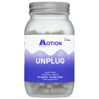 Motion Nutrition Unplug Night Time Nootropic (60 Capsules) | Award Winning Natural Sleep Aid to Calm Your Mind, Help You Fall Asleep Faster & Wake Up Well Rested | Sedative Free | Vegan & Made in UK