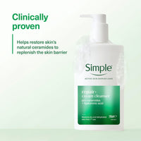 Simple Repair+ Facial Cleanser pro-ceramides + hyaluronic acid restores dry and dehydrated skin from the first use 240 ml