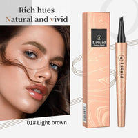 Mikloven 2025 New 4 Fork Tip Microblading Eyebrow Pen, Waterproof 4D Brow Pencil for Natural, Precise, Long-Lasting 24HR Brow Pencil for Natural-Looking Hair-Like Strokes (Light Brown)