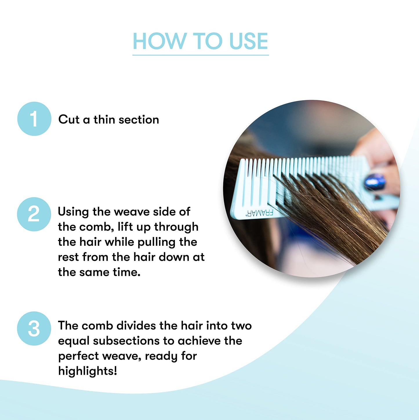 FRAMAR Dreamweaver Highlighting Comb Set, Rat Tail Hair Combs With Metal