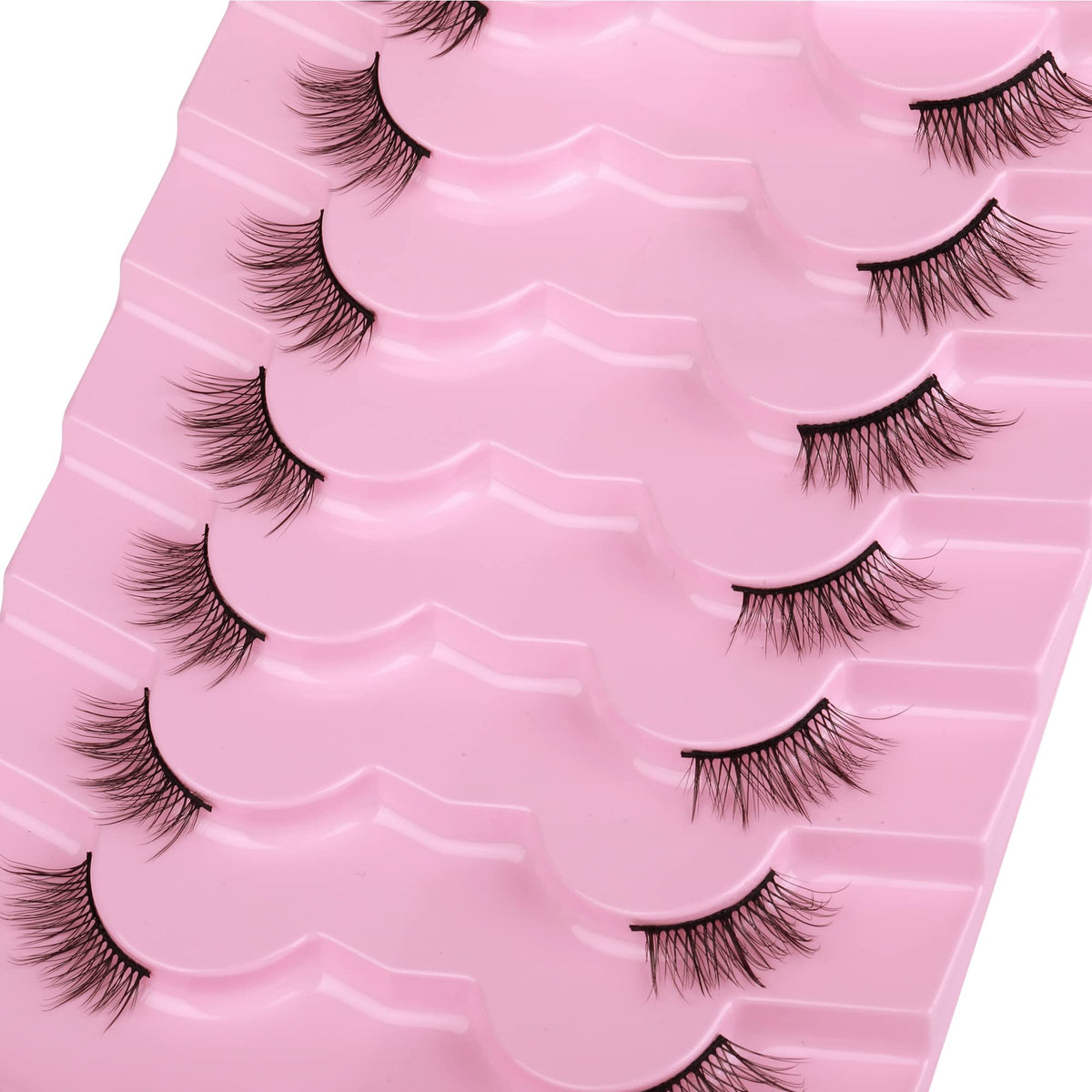 Half Lashes Natural Look Wispy Soft Strip Corner Eyelashes Cat Eye 3D Curl Short Accent Lashes 7 Pairs Pack by ALICE