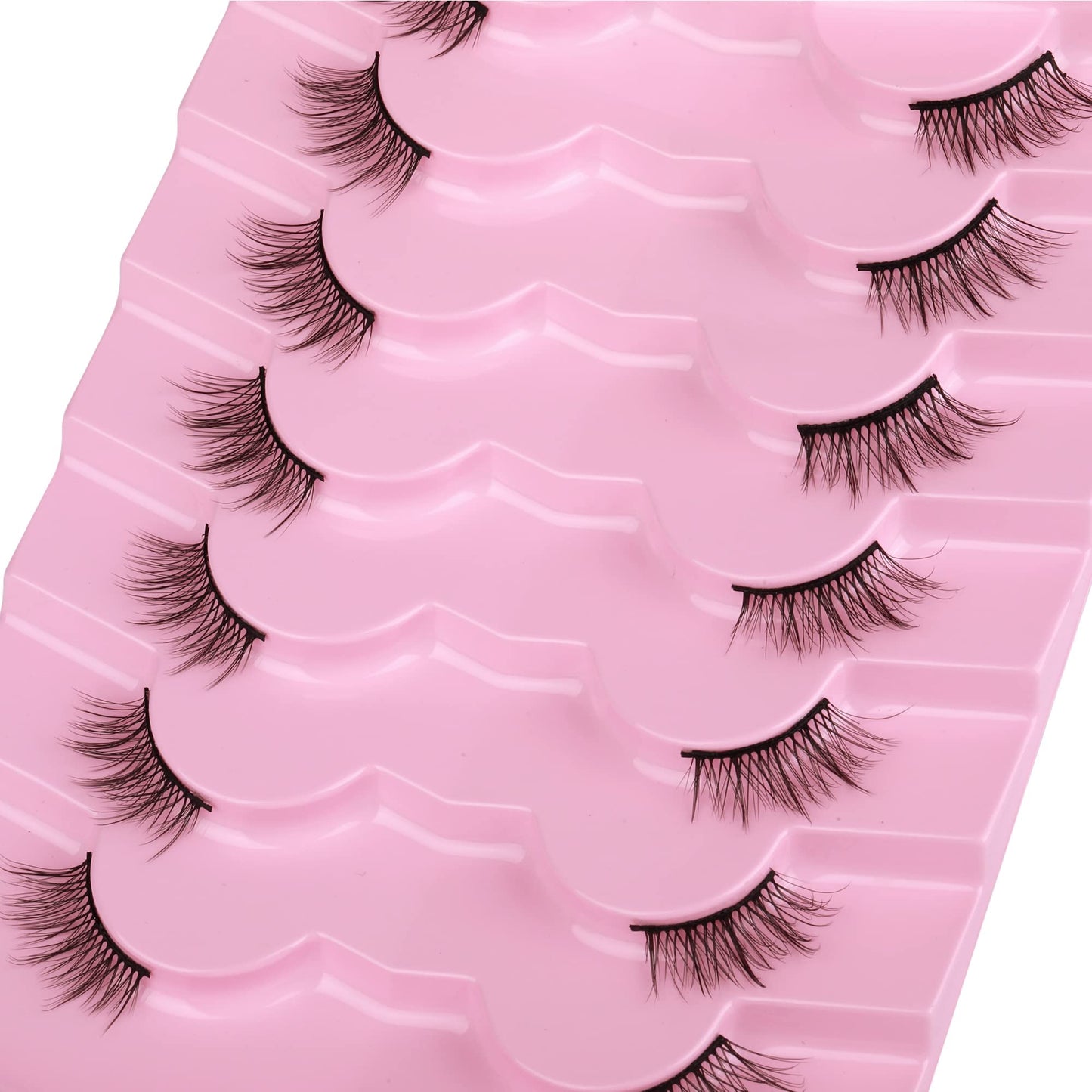 Half Lashes Natural Look Wispy Soft Strip Corner Eyelashes Cat Eye 3D Curl Short Accent Lashes 7 Pairs Pack by ALICE