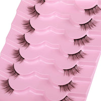 Half Lashes Natural Look Wispy Soft Strip Corner Eyelashes Cat Eye 3D Curl Short Accent Lashes 7 Pairs Pack by ALICE