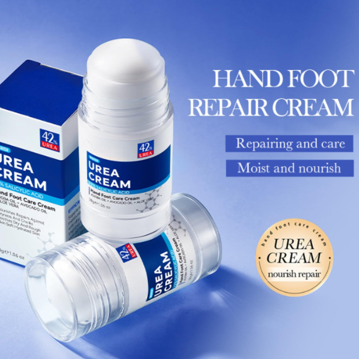 ISBEAUSOLS 42% Urea Foot Cream Stick– Cracked Heel Repair Cream-Rotating Heel Balm for Very Dry Feet, Calluses & Hard Skin with Salicylic Acid & Shea Butter&Aloe Vera-Twist Design