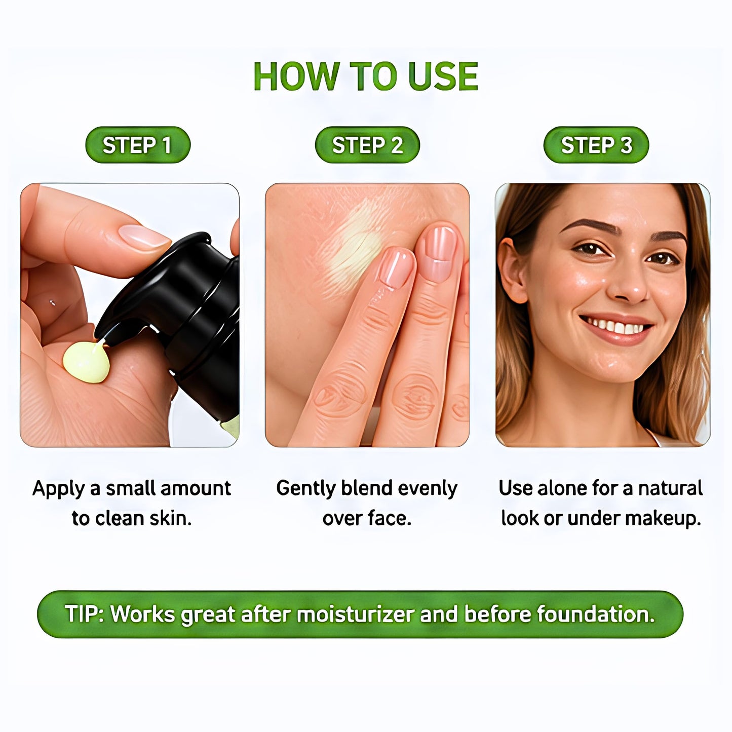 Lumiter Green Colour Corrector for Redness, Anti-Redness Face Primer, Natural Make up Primer for Sensitive Skin, Green Concealer, Lightweight Hydrating Formula, 40g