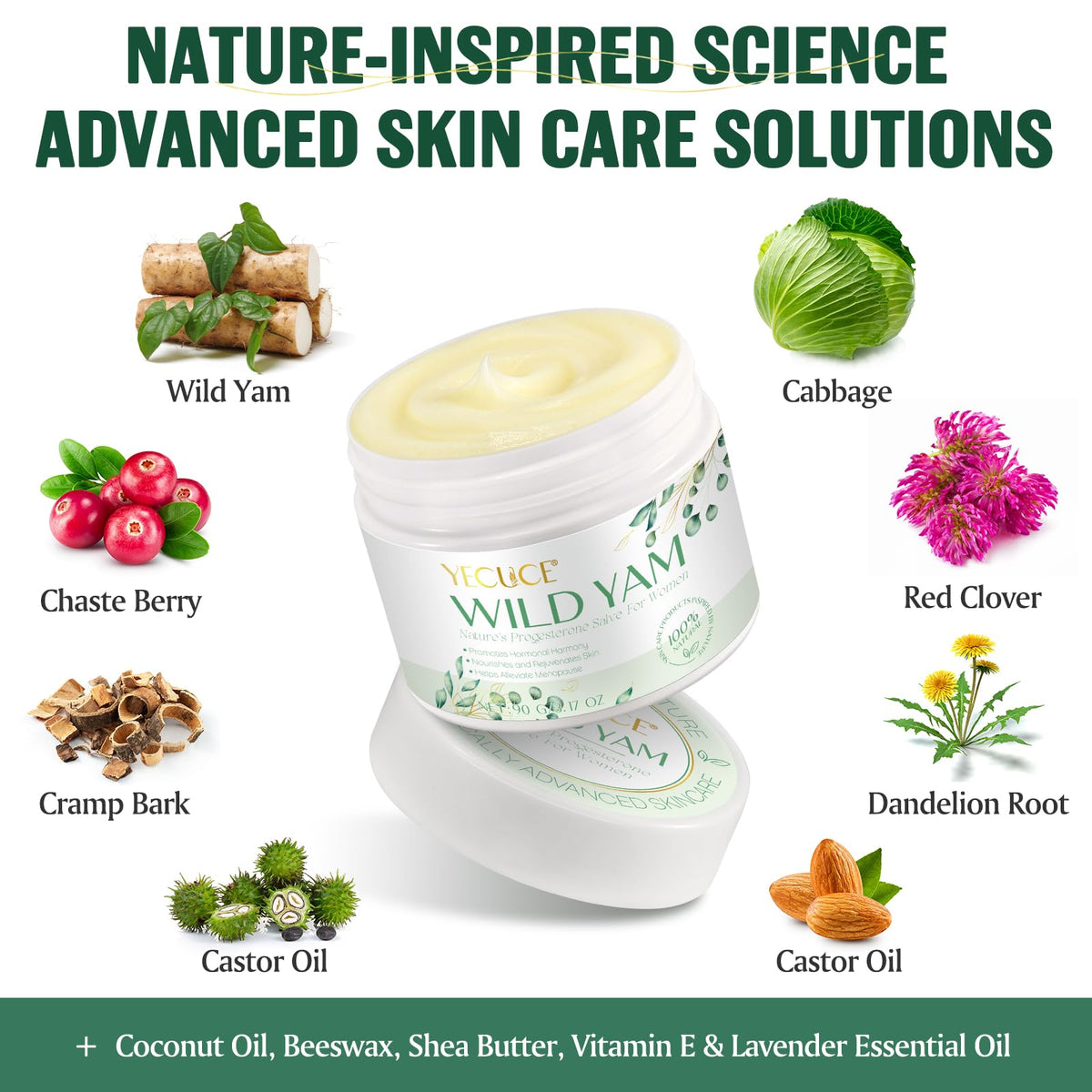 RoongDuuDll Wild Yam Cream for Hormone Balance, Natural Organic Wild Yam Cream for Menopause Relief, Hot Flashes & Night Sweat Decreased, Australia Dr. Barbara Recommended Formula Wild Yam Extract Cream for Women