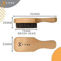 Kobe Professional Men's Light Wood Club Brush - Men’s Boar Bristle Hair Brush/Beard Brush - Wooden Bristle Brush for Men & Women