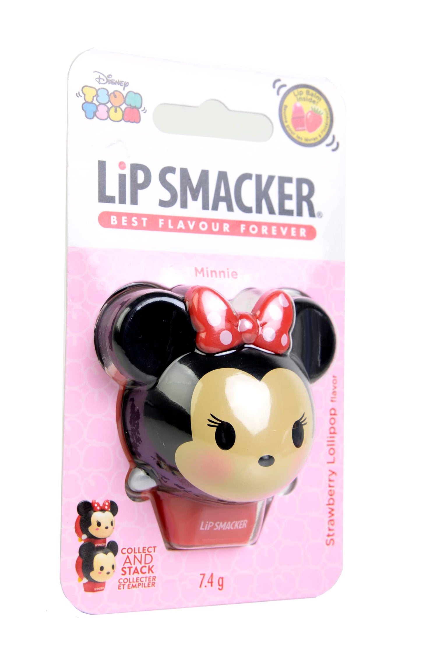 Lip Smacker - Tsum Tsum Collection - Minnie Mouse Lip Balm for Kids - Strawberry Flavour - Sweet Gift for Your Friends - Single Pack