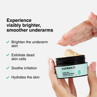 Cureskin Under Arm Brightening Cream Mask with Papaya & Sweet Orange | Dark Underarms & Hyperpigmentation | Under Arm Whitening Cream for Women & Men | Under arm Dark Removing Cream