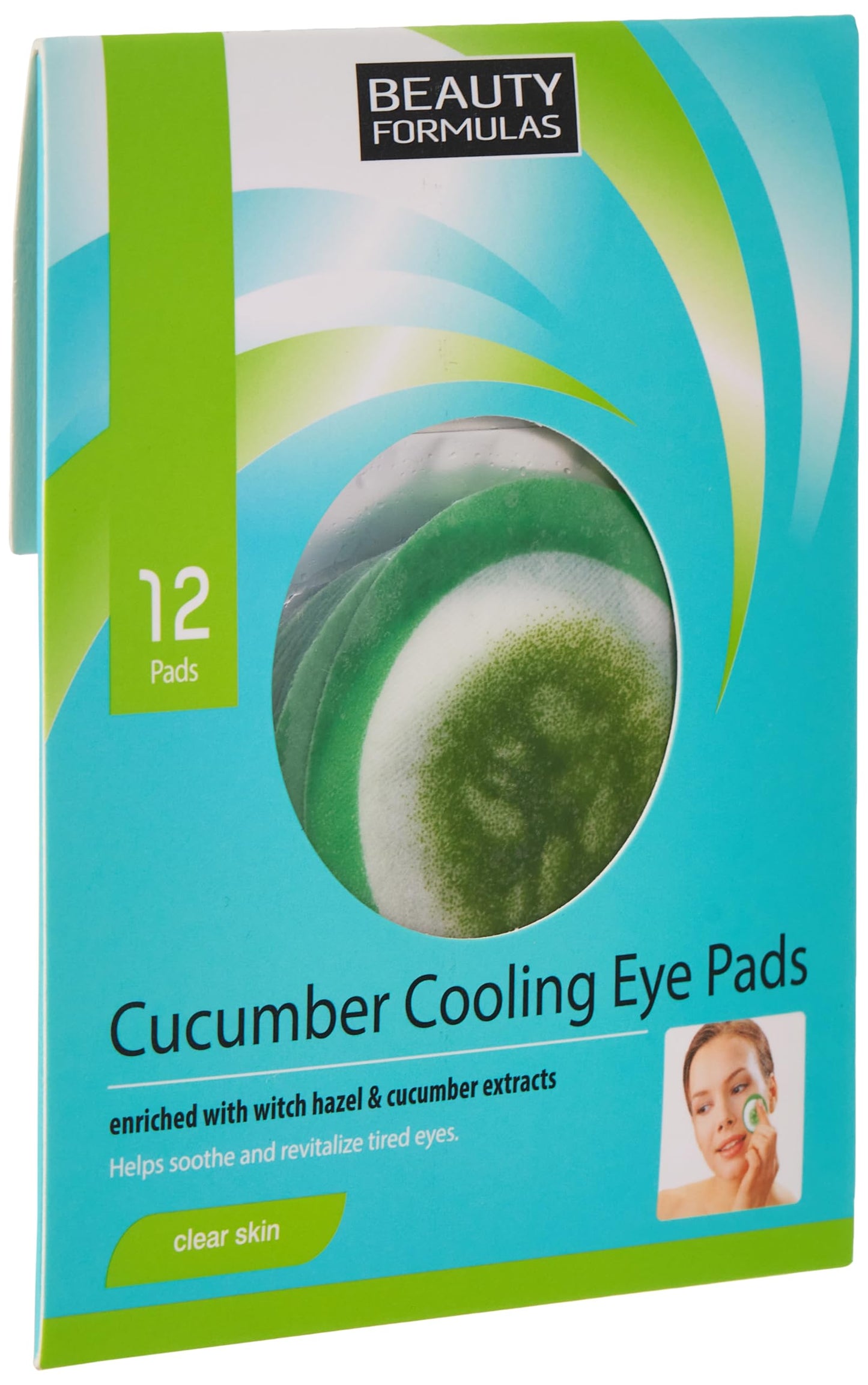 Beauty Formulas Clear Skin Cucumber Cooling Eye Pads 12'S