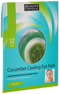 Beauty Formulas Clear Skin Cucumber Cooling Eye Pads 12'S