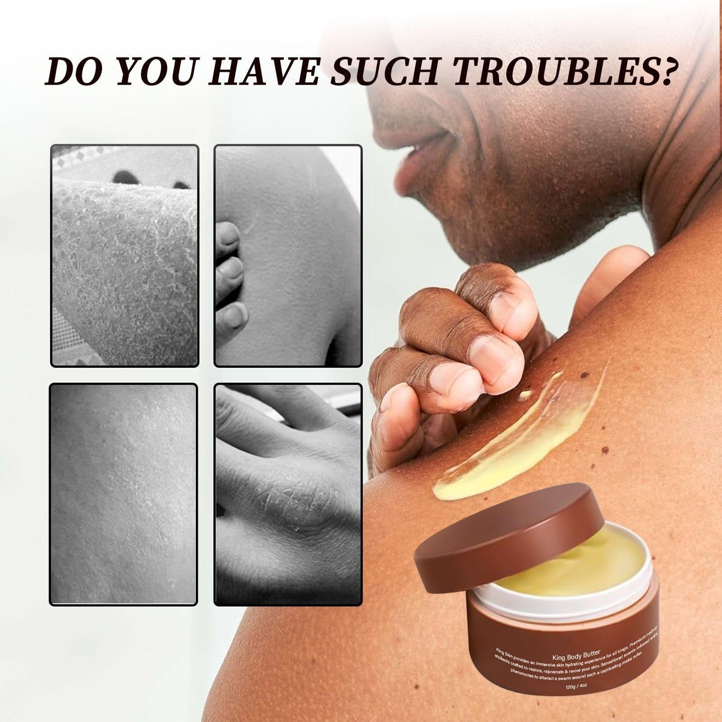 QinZiEn Skin Body Butter for Men,Organic Cologned Body But-ter,Firming Moisturizing Body B-utter,Body Lotion Scented,B-ody Lotion for Very Dry Skin,Skin Balancing Jojoba Oil,B-ody Skin Care