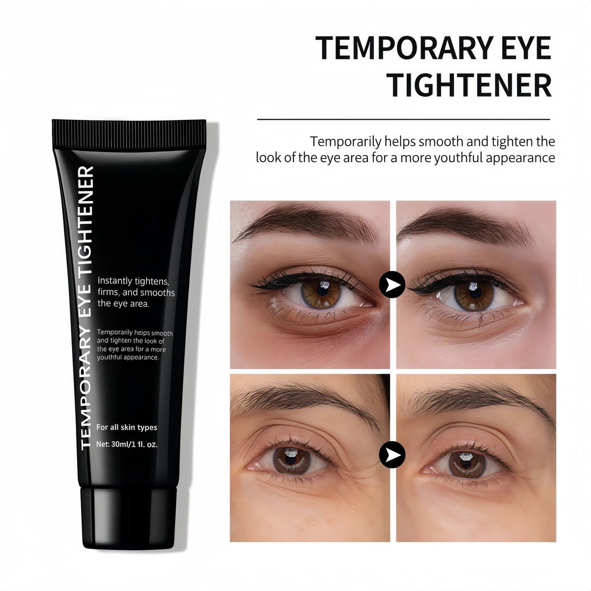 Yujinpu Instant Eye Temporary Eye Tightener,Instant Firm Eye Cream,Tightening Eye Cream Anti Aging,Ey/e Care Lotion for Tightening Ey/e Bags,E/ye Tighten/ing Cream In/stant,Temporary E/ye Tightener