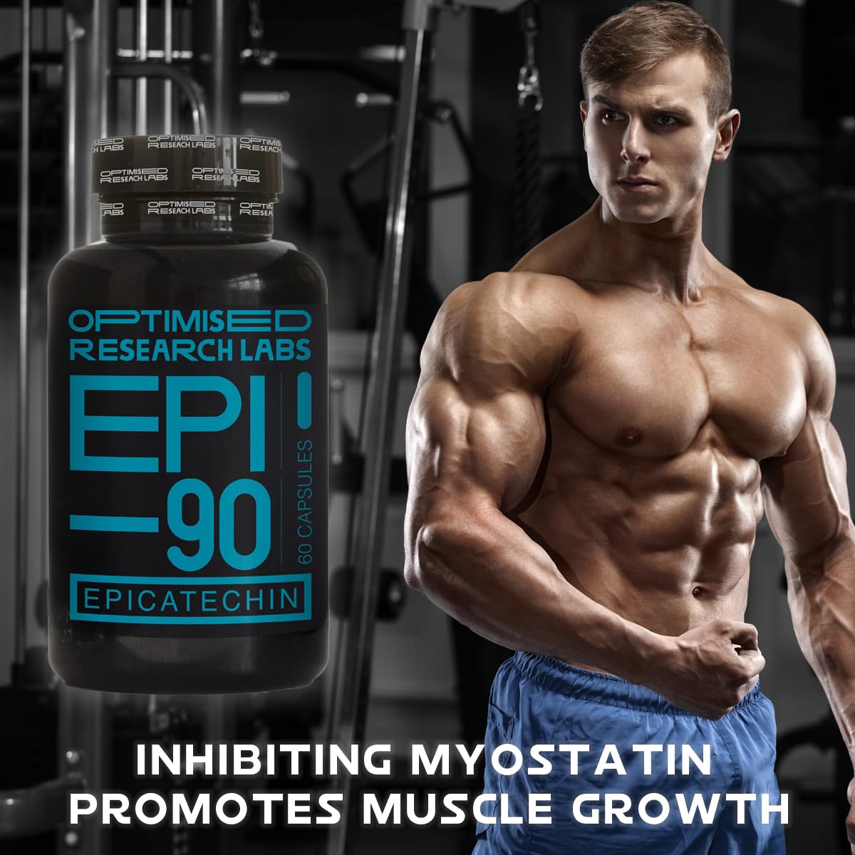 Optimised Research Labs EPI – 90 Epicatechin Supplement High Strength Muscle Builder, Muscle Recovery, Increase Strength & Endurance, Antioxidant, 30 Day Supply – 150mg (-) 90% Vegan Friendly