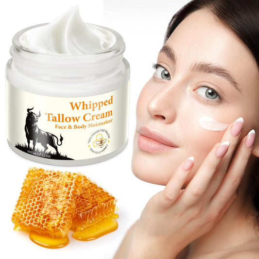 Generic Beef Tallow for Skin,Meifenla Tallow and Honey Cream Natural Tallow Face Moisturizer, Organic Hydrating Beef Tallow Balm Deeply Moisturizing for Face & Body Skin Care Cream for Dry Skin