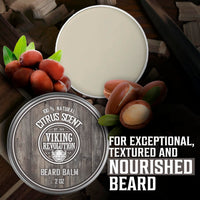 VIKING REVOLUTION Viking Revolution - Beard Balm - Natural Beard Balm For Men With Argan & Jojoba Oils- Styles, Strengthens & Softens - Beard Wax - Gifts For Men - Citrus - 57 g